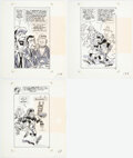 Jack Davis Superfan Again Paperback Book Story Pages Original Art Group of 3 (Si Comic Art