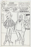 Dan DeCarlo Pep #363 Miss Grundy Pin-Up Illustration Original Art (Archie, 1980) Comic Art