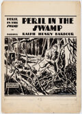 Edward C. Caswell Peril in the Swamp Novel Cover Original Art (Farrar & Rinehart Comic Art
