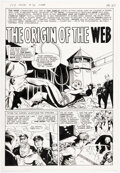 Paul Reinman Fly Man #36 The Web Complete 5-Page Story Original Art and Color Gu Comic Art