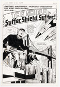 Paul Reinman Fly Man #36 The Shield Complete 10-Page Story Original Art, Stat Le Comic Art