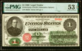 Fr. 16 $1 1862 Legal Tender PMG About Uncirculated 53 EPQ