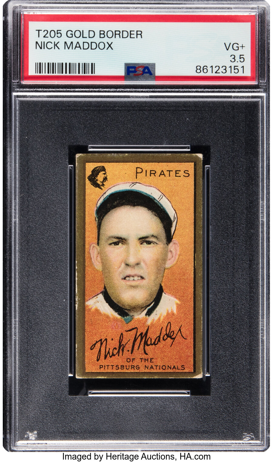 1911 T205 Sweet Caporal Nick Maddox PSA VG+ 3.5