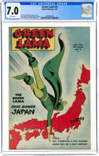 Green Lama #4 (Spark Publications, 1945) CGC FN/VF 7.0 White pages