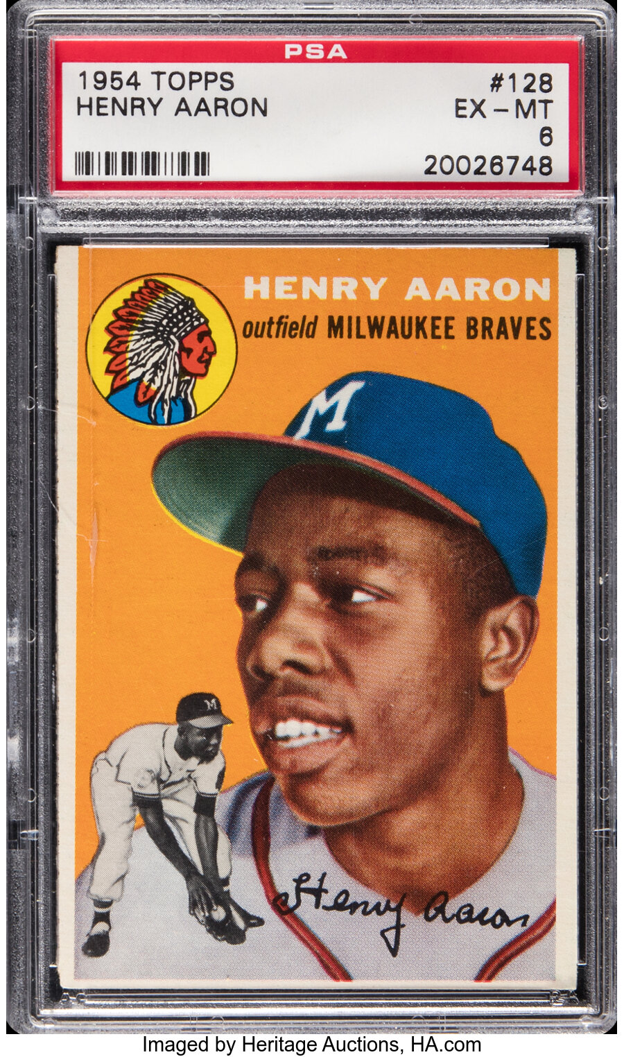 1954 Topps Henry Aaron Rookie #128 PSA EX-MT 6