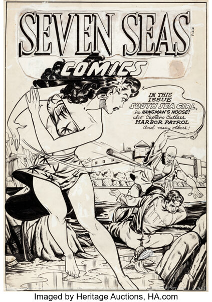 Original Comic Art:Covers, Matt Baker Seven Seas Comics #5 Cover Original Art(Universal Phoenix Features, 1947)....