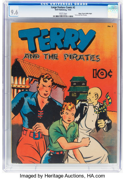 Golden Age (1938-1955):Adventure, Large Feature Comic (Series I) #2 Terry and the Pirates - Mile HighPedigree (Dell, 1939) CGC NM+ 9.6 White pages....