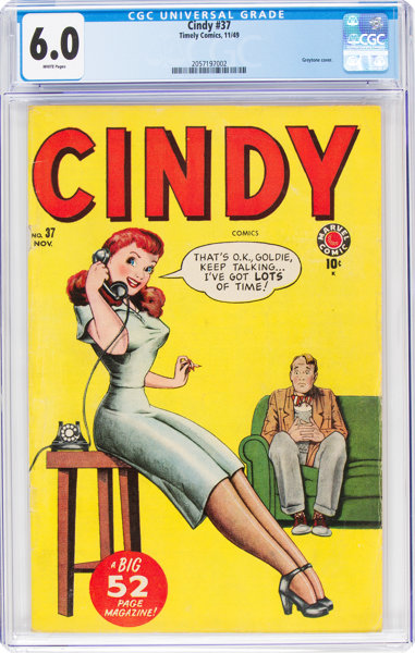 Golden Age (1938-1955):Romance, Cindy Comics #37 (Timely, 1949) CGC FN 6.0 White pages....