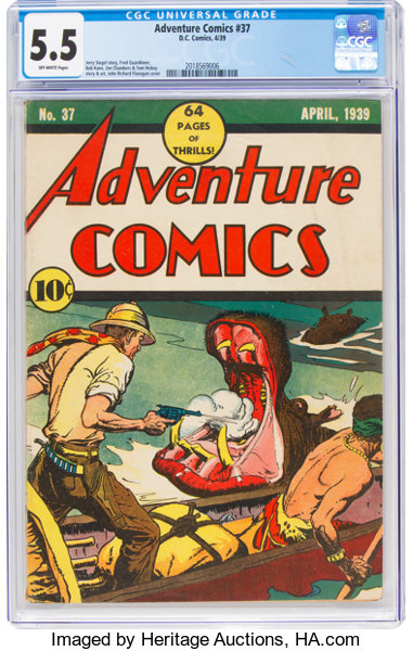 Golden Age (1938-1955):Adventure, Adventure Comics #37 (DC, 1939) CGC FN- 5.5 Off-white pages....