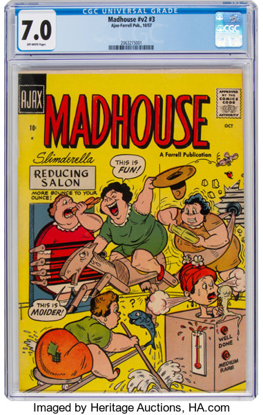 Golden Age (1938-1955):Humor, Madhouse V2#3 (Ajax/Farrell, 1957) CGC FN/VF 7.0 Off-white pages....