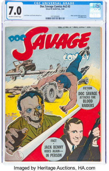 Golden Age (1938-1955):War, Doc Savage Comics V2#3 (Street & Smith, 1943) CGC FN/VF 7.0 Off-white to white pages....