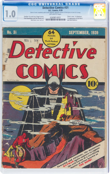 Golden Age (1938-1955):Superhero, Detective Comics #31 (DC, 1939) CGC FR 1.0 Off-white pages....