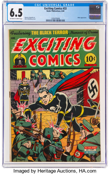 Golden Age (1938-1955):Superhero, Exciting Comics #33 (Nedor, 1944) CGC FN+ 6.5 Off-white to white pages....