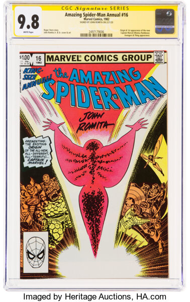 Modern Age (1980-Present):Superhero, The Amazing Spider-Man Annual #16 Signature Series: John Romita (Marvel, 1982) CGC NM/MT 9.8 White pages....