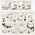 Gene Hazelton The Flintstones Sunday Comic Strip Original Art Group of 3 (McNaug Comic Art
