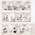 Gene Hazelton The Flintstones Sunday Comic Strip Original Art Group of 3 (McNaug Comic Art