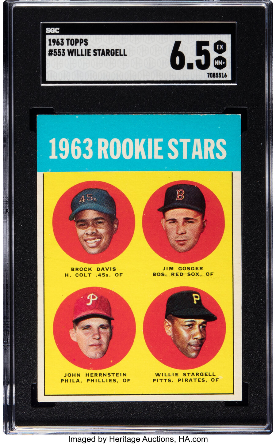1963 Topps Willie Stargell - 1963 Rookie Stars #553 SGC EX-NM+ 6.5