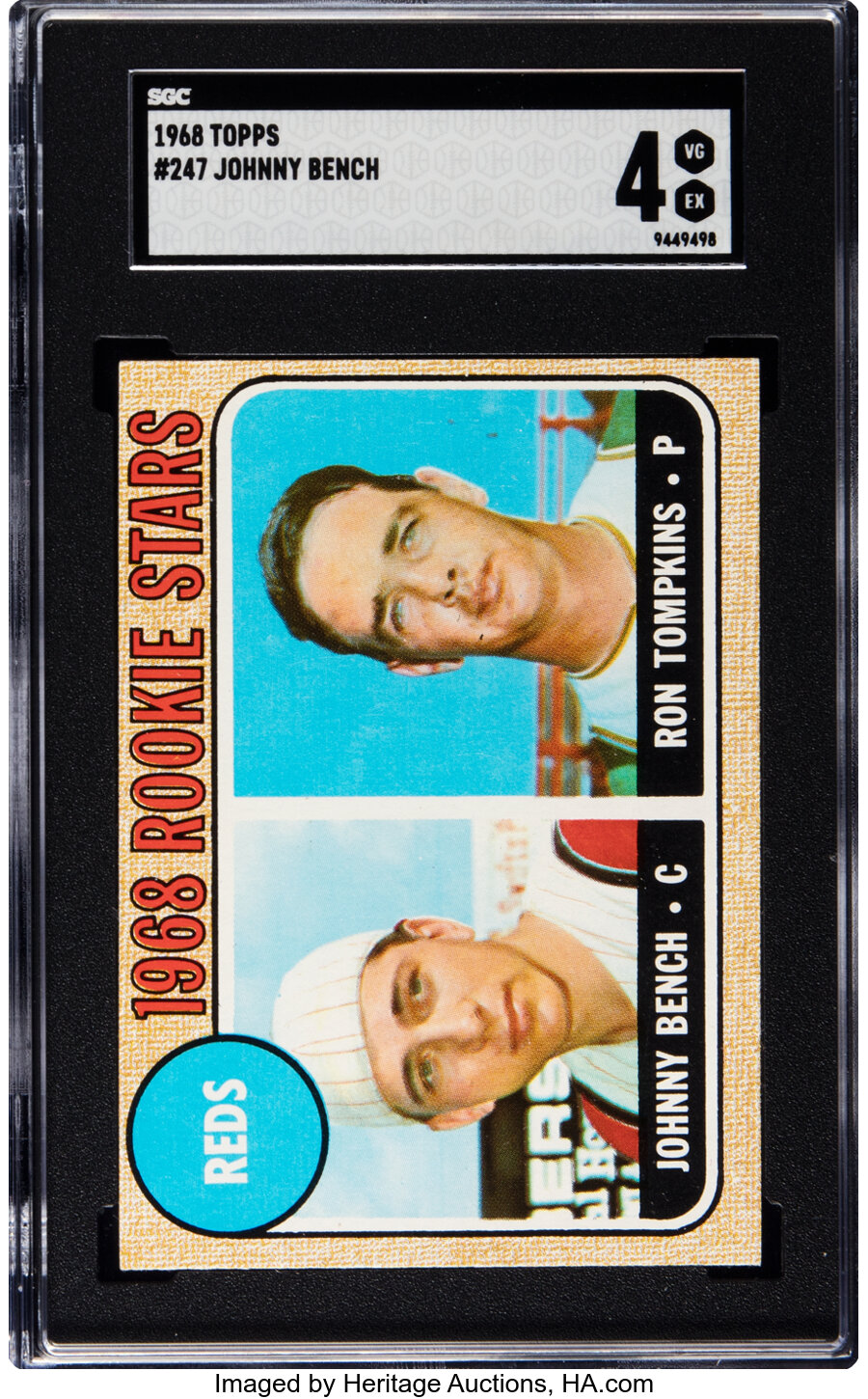 1968 Topps Johnny Bench - Reds Rookies #247 SGC VG-EX 4