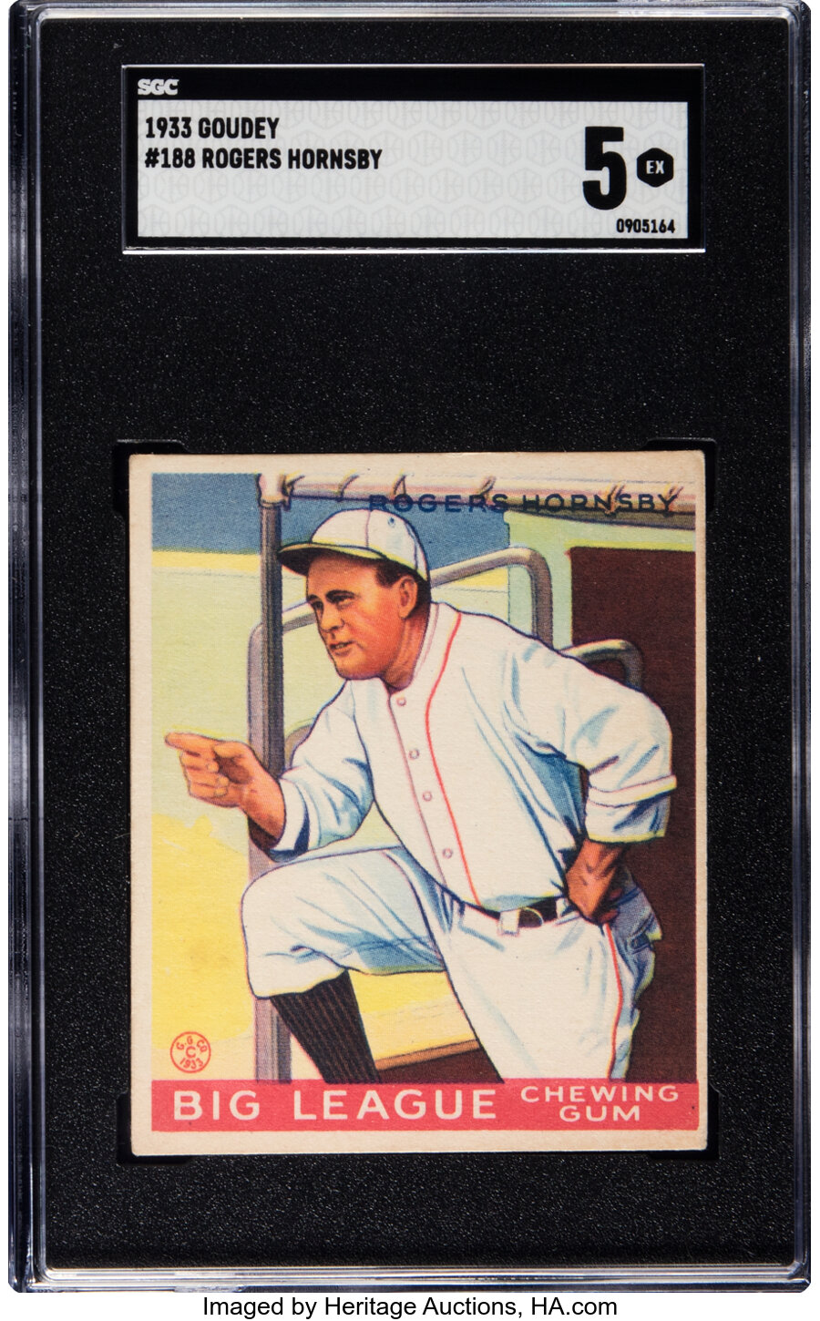 1933 Goudey Rogers Hornsby #188 SGC EX 5