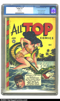 All Top Comics #9 (Fox Features Syndicate, 1948) CGC VF/NM 9.0 Off-white pages. The title started as a funny animal venu...