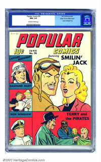 Popular Comics #76 Mile High pedigree (Dell, 1942) CGC NM+ 9.6 Off-white to white pages. This has to be the nicest exist...