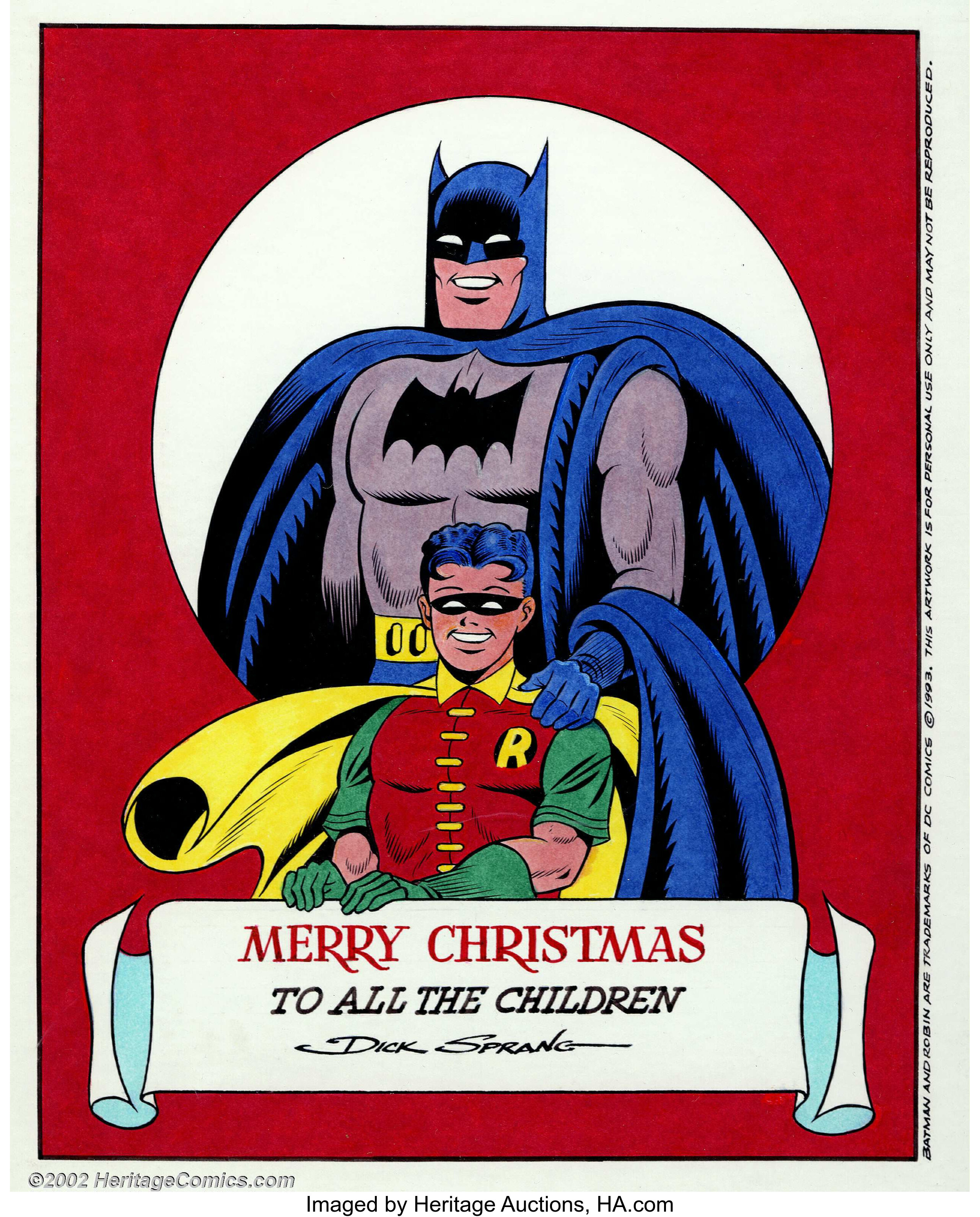 Dick Sprang - Batman and Robin Christmas Illustration (1993). A | Lot #6666  | Heritage Auctions