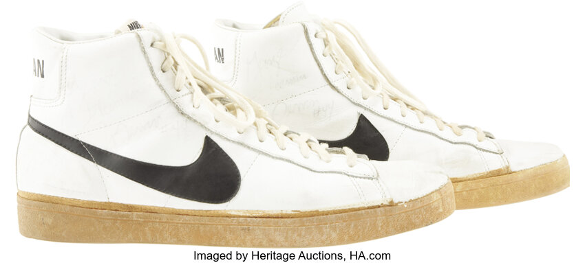1978 George Iceman Gervin Game Worn Sneakers from Sixty-Three