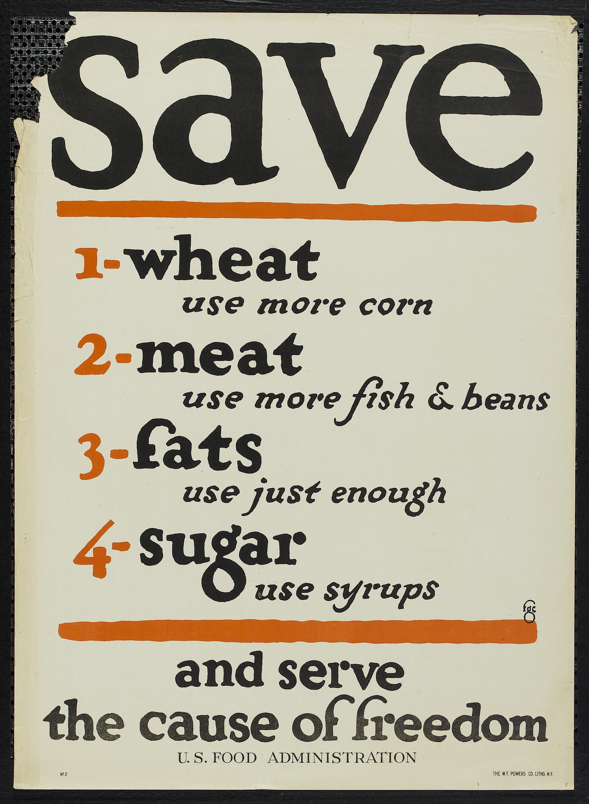 Wwi Propaganda Poster U S Food Administration 1910s Poster 21