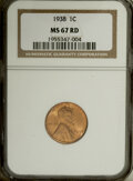 1936-S 1C Set of 3 Lincoln Cent, MS66 Red NGC. The Set includes 1936-S, 1937-D and 1938