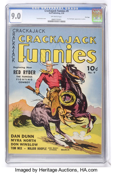 Golden Age (1938-1955):Western, Crackajack Funnies #9 File Copy (Dell, 1939) CGC VF/NM 9.0 Off-white pages....