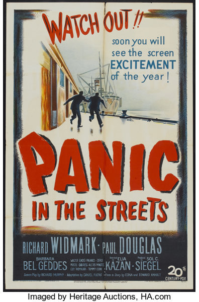 Poster of the 1950 film &ldquo;Panic in the Streets&rdquo;