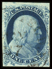 #6, 1857, 1c Blue, VF-XF 85 PF. (Used)