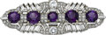 Estate Jewelry:Brooches - Pins, Art Deco Amethyst, Diamond, Platinum Brooch. ...
