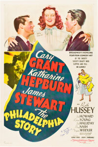 The Philadelphia Story (MGM, 1940). Autographed One Sheet (27" X 41") Style C