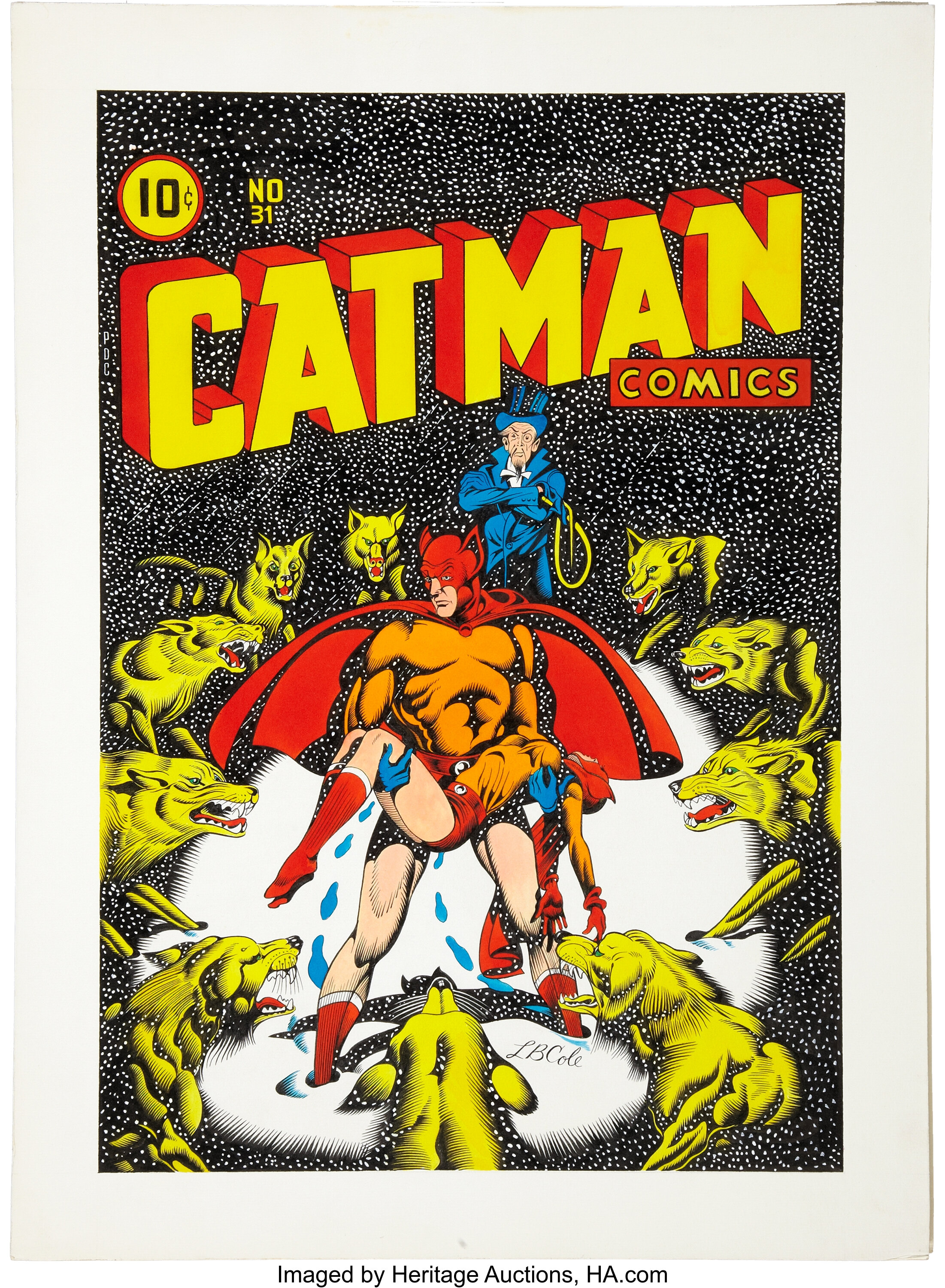 L. B. Cole Catman Comics #31 Cover Re-Creation Original Art | Lot #92051 |  Heritage Auctions
