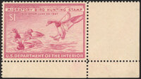 1946, $1 Redhead Ducks, Bright Rose Pink shade (RW13a)