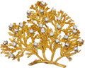 Estate Jewelry:Brooches - Pins, Diamond, Gold Brooch. ...