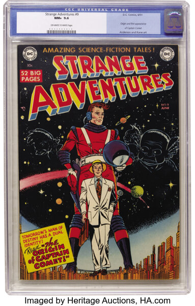 Golden Age (1938-1955):Science Fiction, Strange Adventures #9 (DC, 1951) CGC NM+ 9.6 Off-white to white pages....