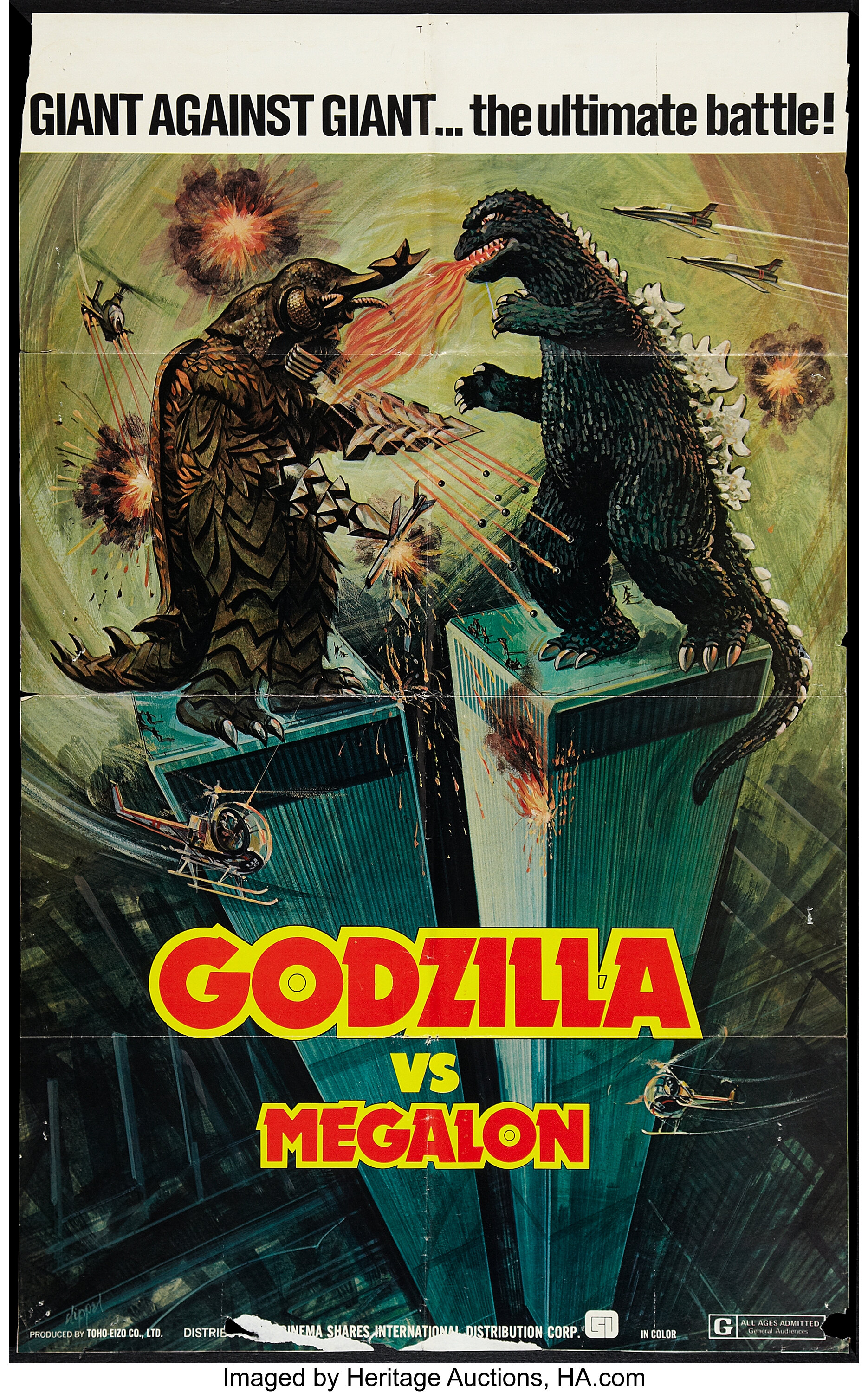 Godzilla vs 1 One Sci-Fi Sheet Artwork 1973 Megalon Movie Poster Print