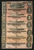 Confederate Notes:1864 Issues, T68 $10 1864 Six Examples.. ... (Total: 6 notes)