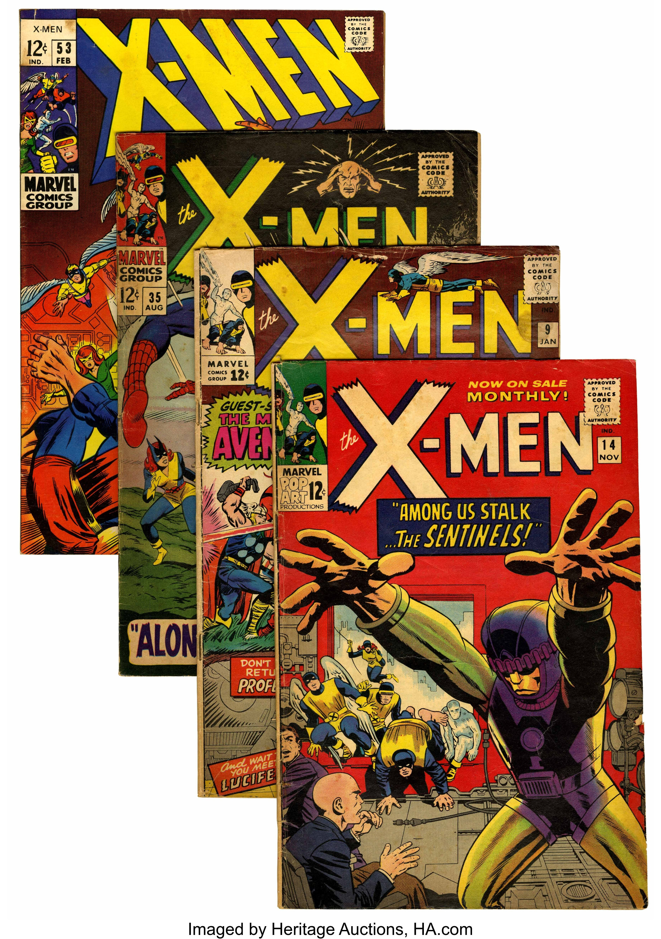 X Men Group Marvel 1964 69 Condition Average Gd Total 32 Lot Heritage Auctions