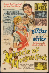 The Miracle of Morgan's Creek (Paramount, 1944). One Sheet (27" X 41") Style A. Comedy