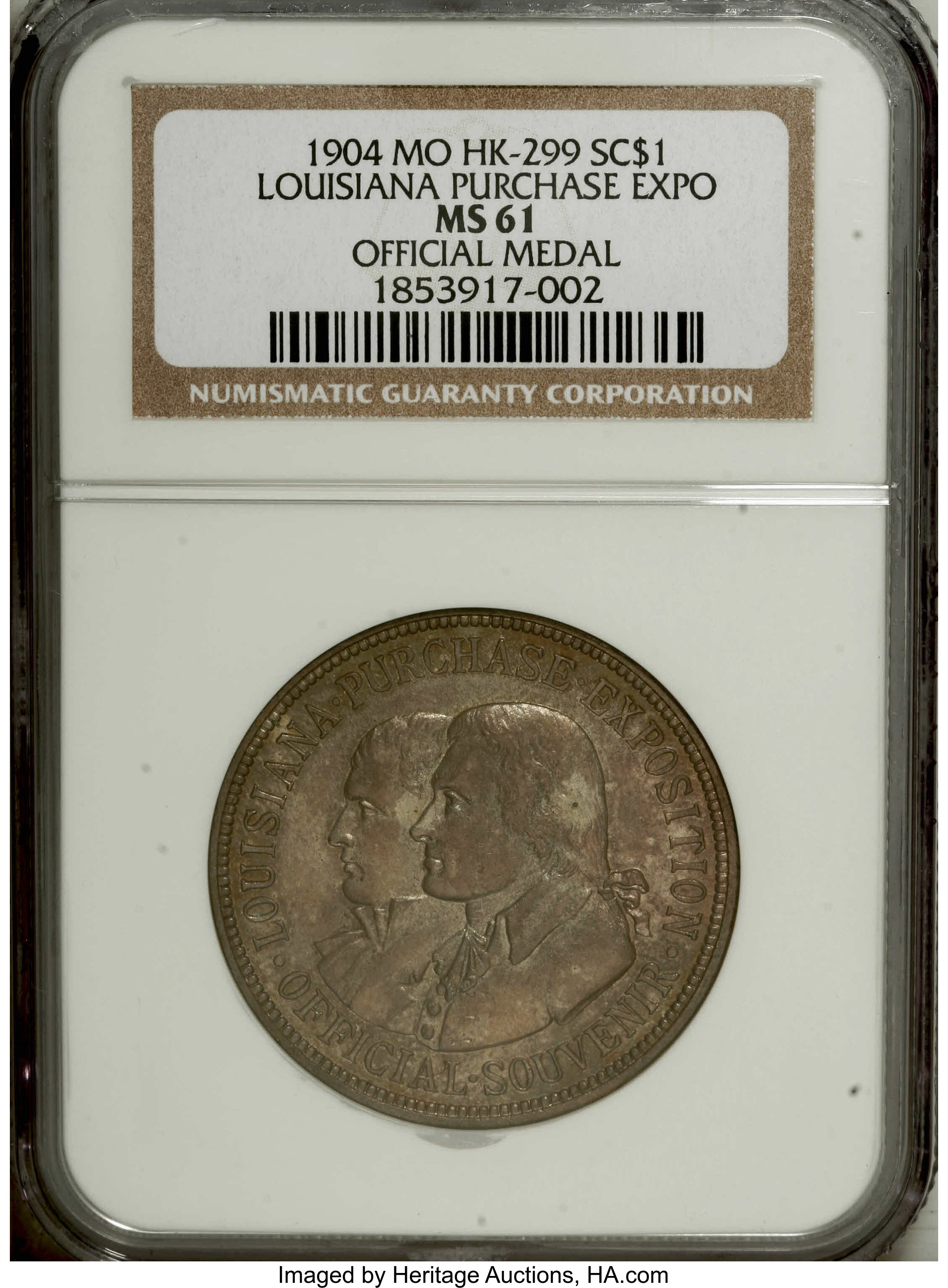 1904 St. Louis World's Fair So-Called Dollar MS61 NGC. HK-299. This is, Lot #73