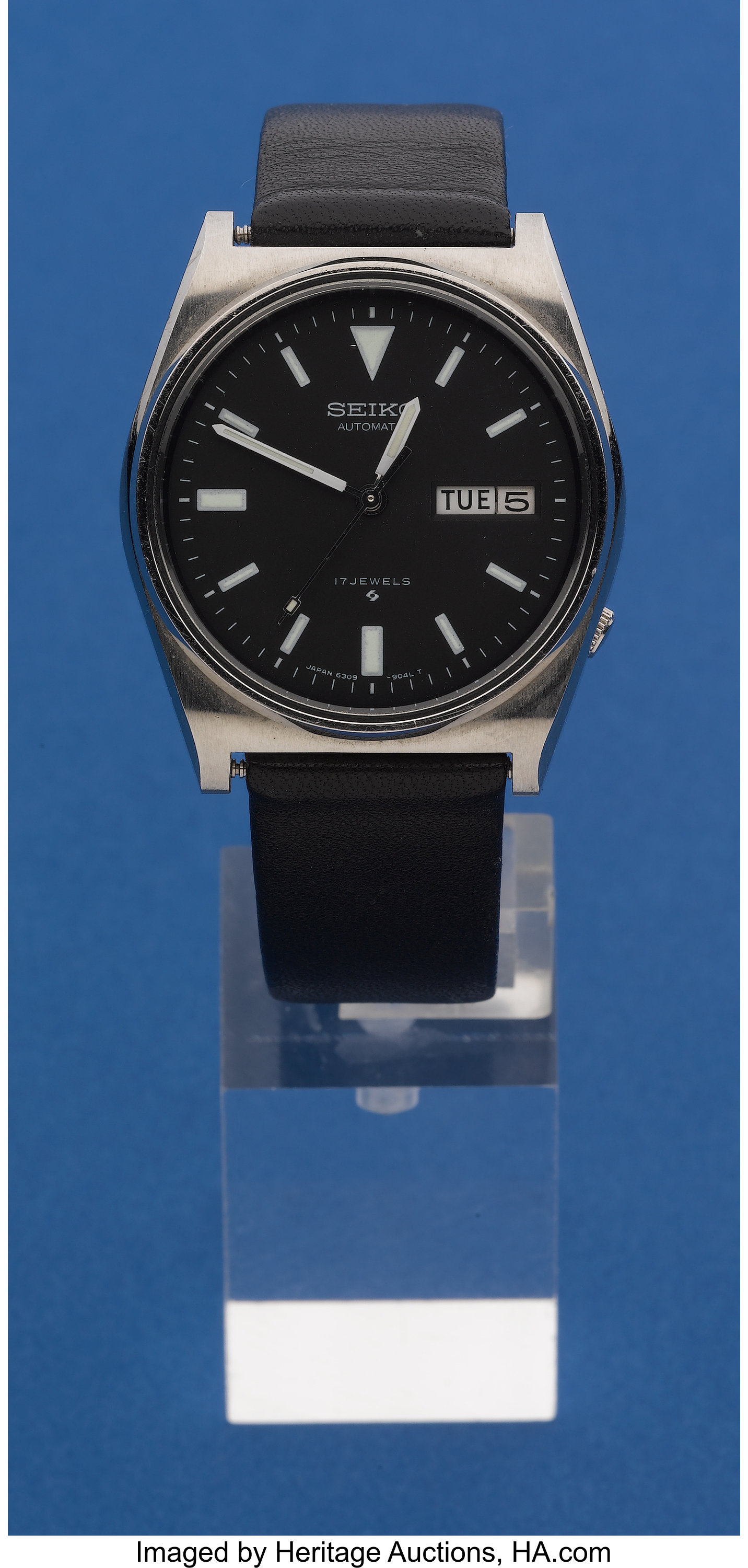Seiko 17 Jewel Automatic Vintage Black Dial Wristwatch. ... | Lot #73051 |  Heritage Auctions