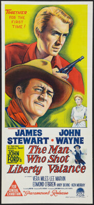 The Man Who Shot Liberty Valance (Paramount, 1962). Australian Daybill (13.5" X 30"). Western
