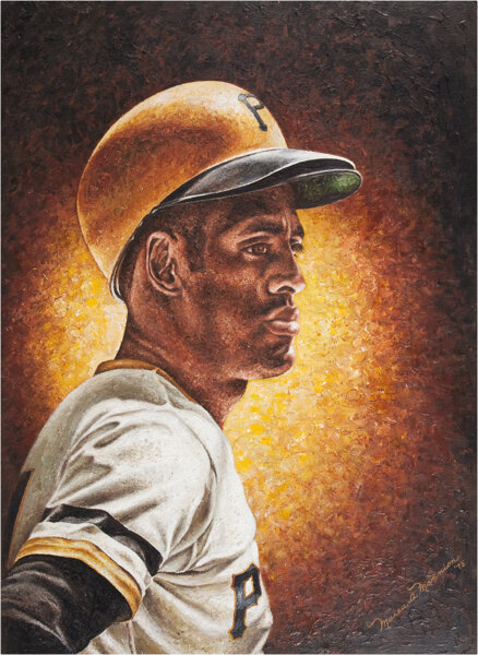 Roberto Clemente painting being auctioned by Love of the Game to