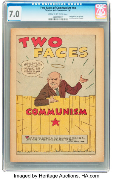 Silver Age (1956-1969):Miscellaneous, Two Faces of Communism #nn (Christian Anti-Communism Crusade, Houston, Texas, 1961) CGC FN/VF 7.0 Cream to off-white pages....