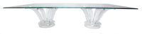 MARC LALIQUE GLASS DOUBLE PEDESTAL CACTUS TABLE WITH UNIQUE CUSTOM DESIGNED GLASS TOP BY ERTE Cactus double pedestal tab...