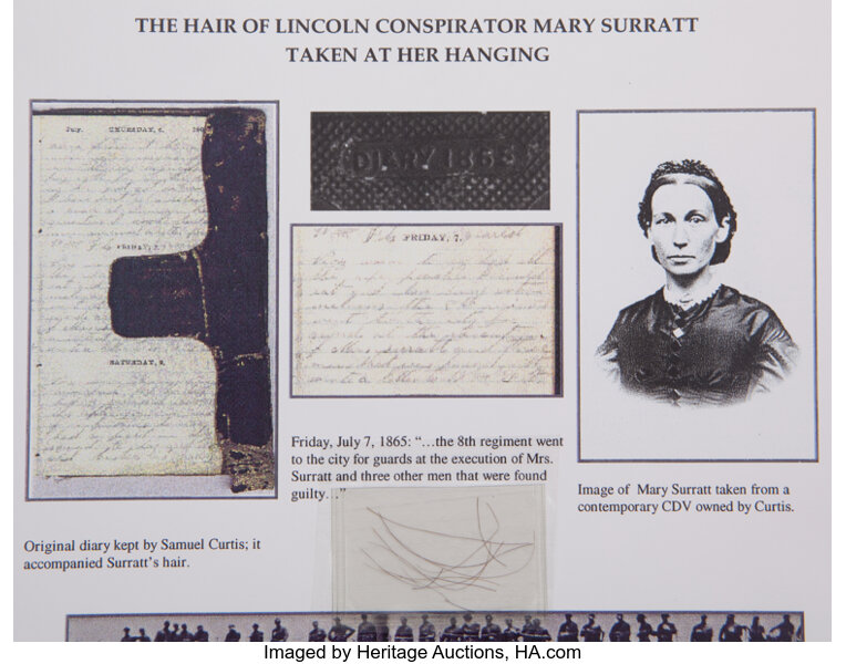 Abraham Lincoln: Hair of Condemned Conspirator Mary Surratt.... | Lot #38135 | Heritage Auctions