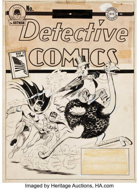 Jerry Robinson Detective Comics #67 First Penguin Cover Original Art (DC, 1942)....